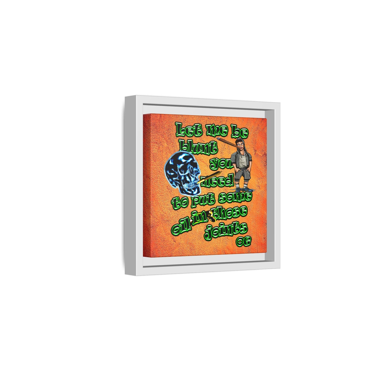 og - framed canvas art (burnt orange)