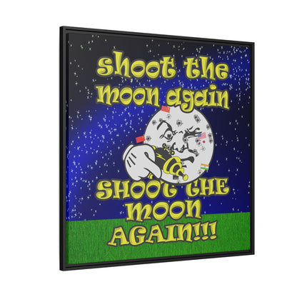 shoot the moon again - framed canvas art ('snoops' background)