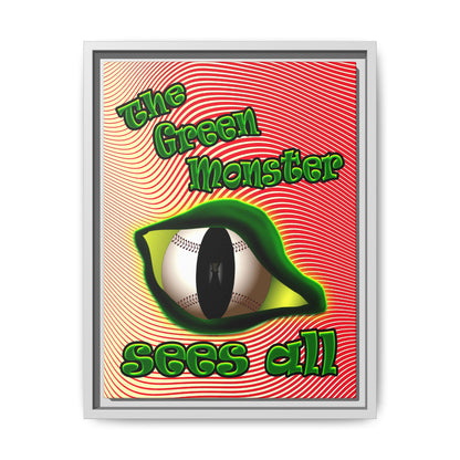 green monster - framed canvas art (yellow-orange wave)