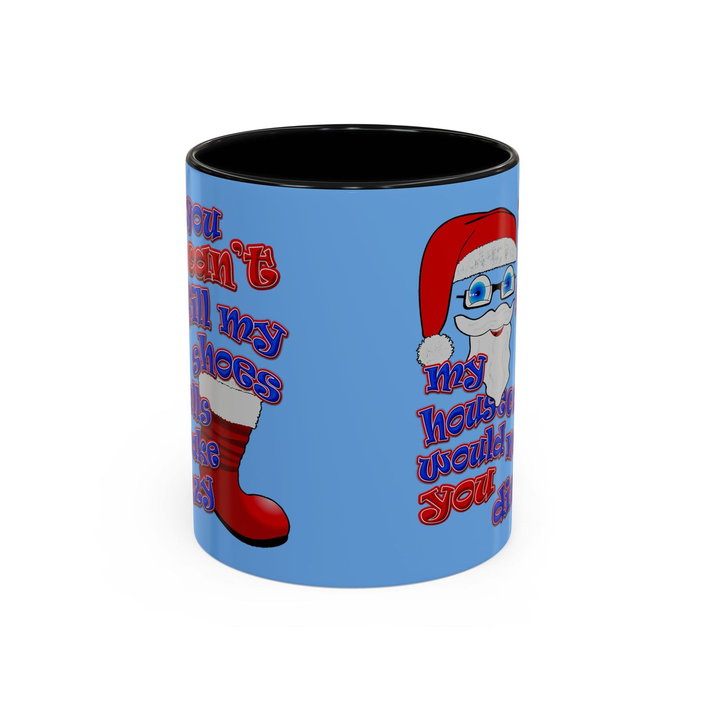 santa's shoes - Accent Mug (light blue)