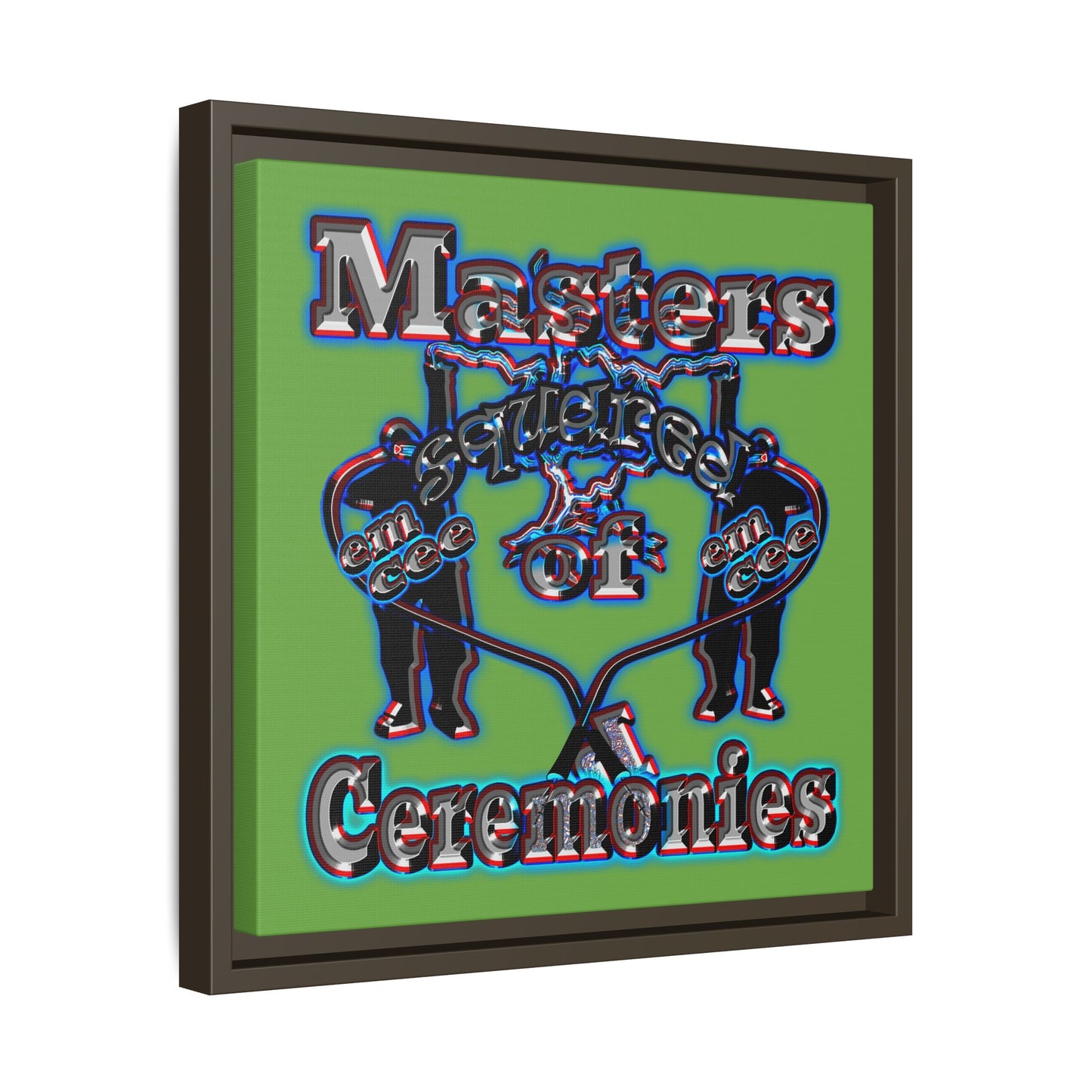 em cee squared - framed canvas art (green)