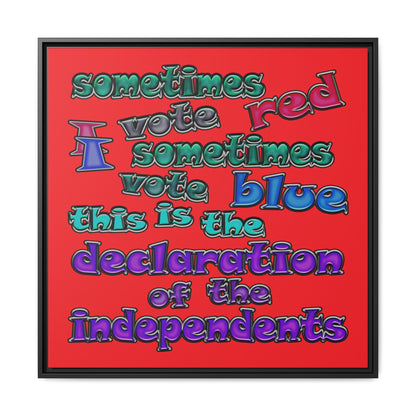 declaration of the independents - framed canvas art (red)