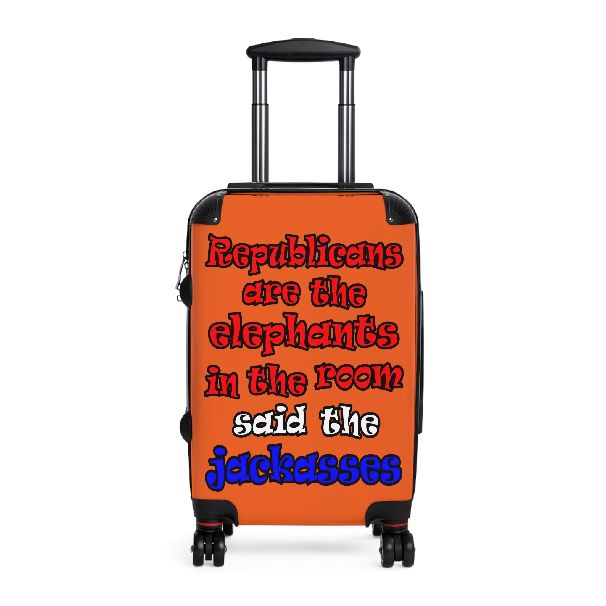 donkeys and elephants - Suitcase (orange)