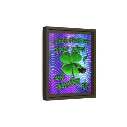 stick that in your pipe and smoke it - framed canvas art (purple wave)