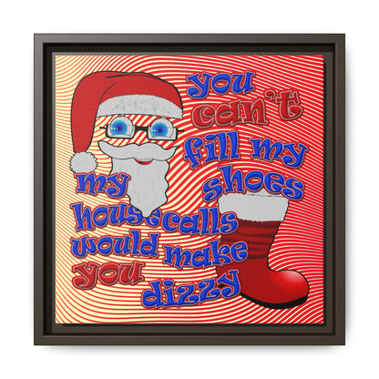 santa's shoes - framed canvas art (yellow-orange wave)