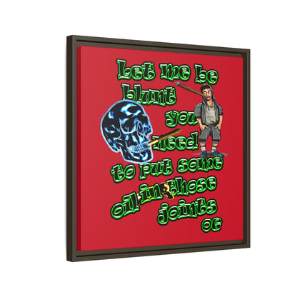 og - framed canvas art (dark red)
