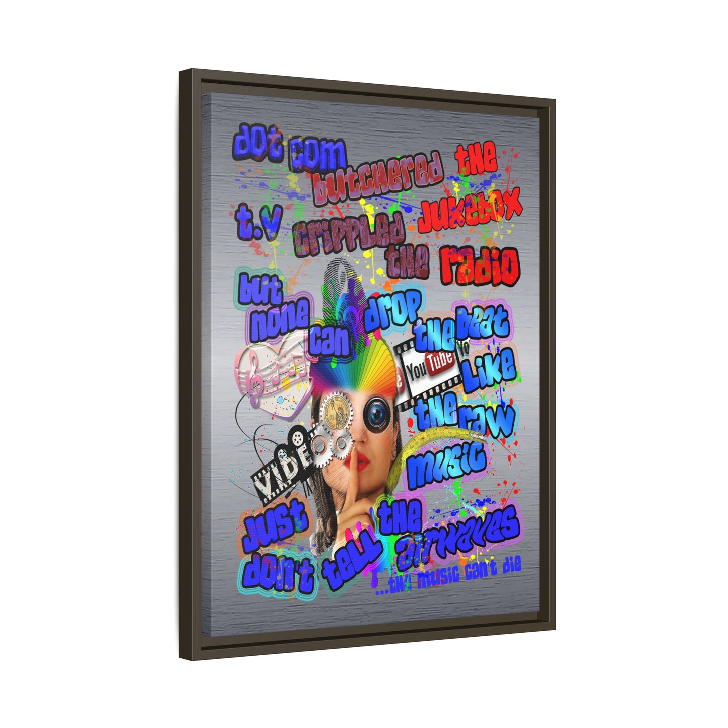 drop the beat - framed canvas art (brushed nickel)