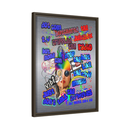 drop the beat - framed canvas art (brushed nickel)