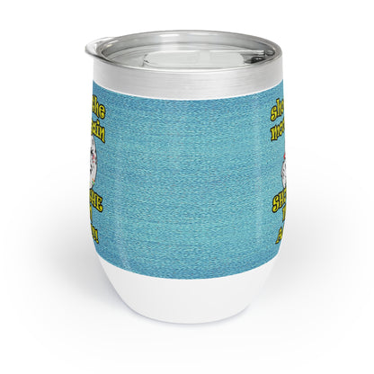 shoot the moon again - Chill Wine Tumbler (faded blue)