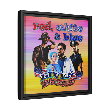 rw&b lives matter - framed canvas art (color blur)