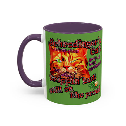 schrodinger's cat - Accent Mug (green)