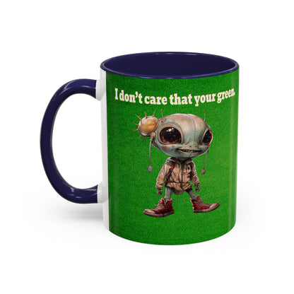 I don't care that your grey - Accent Mug (green turf)