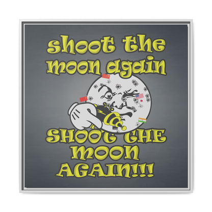 shoot the moon again - framed canvas art (grey-light grey)