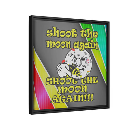 shoot the moon again - framed canvas art (rainbow split)