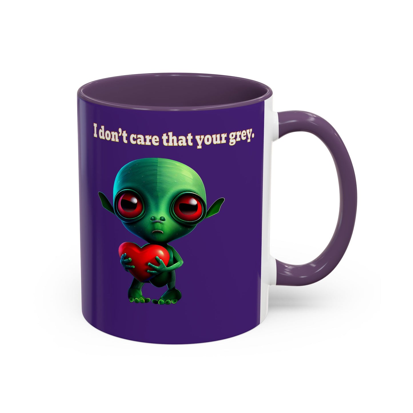 I don't care that your grey - Accent Mug (purple)