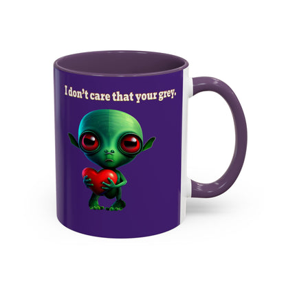 I don't care that your grey - Accent Mug (purple)