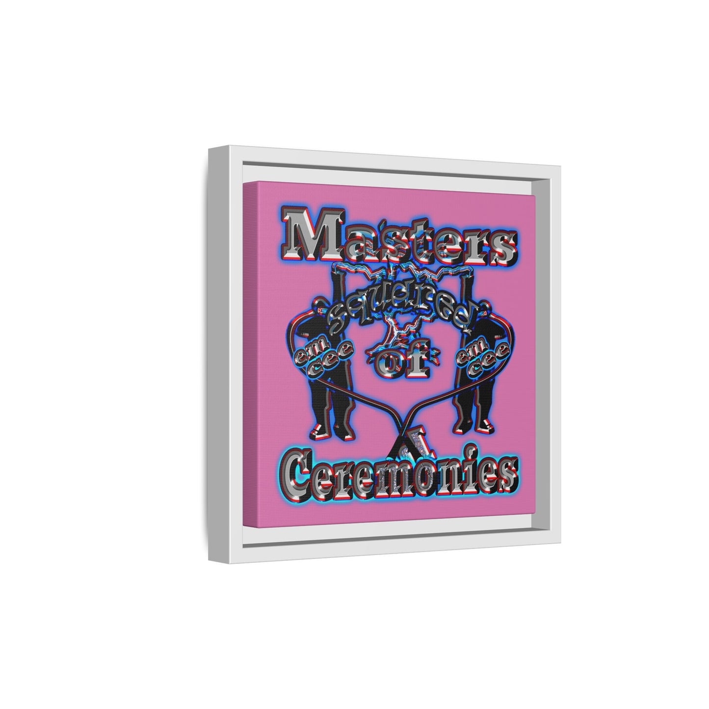em cee squared - framed canvas art (light pink)