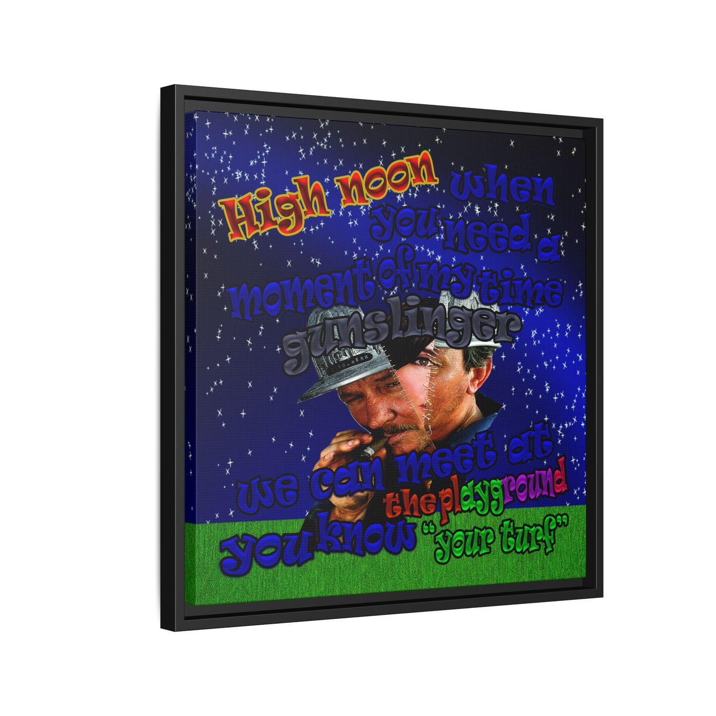 high noon - framed canvas art ('snoops' background)