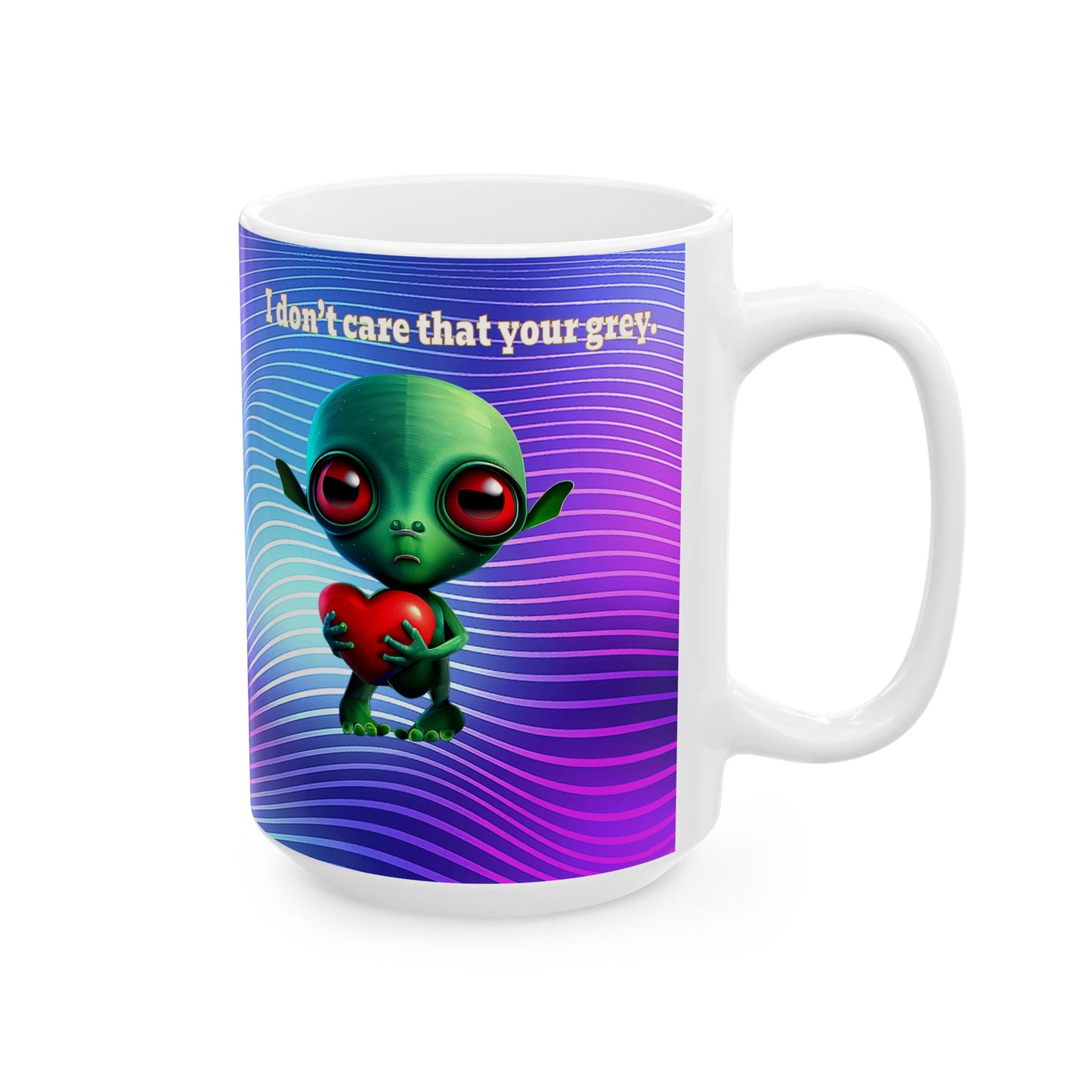 I don't care that your grey - White Mug (purple wave)