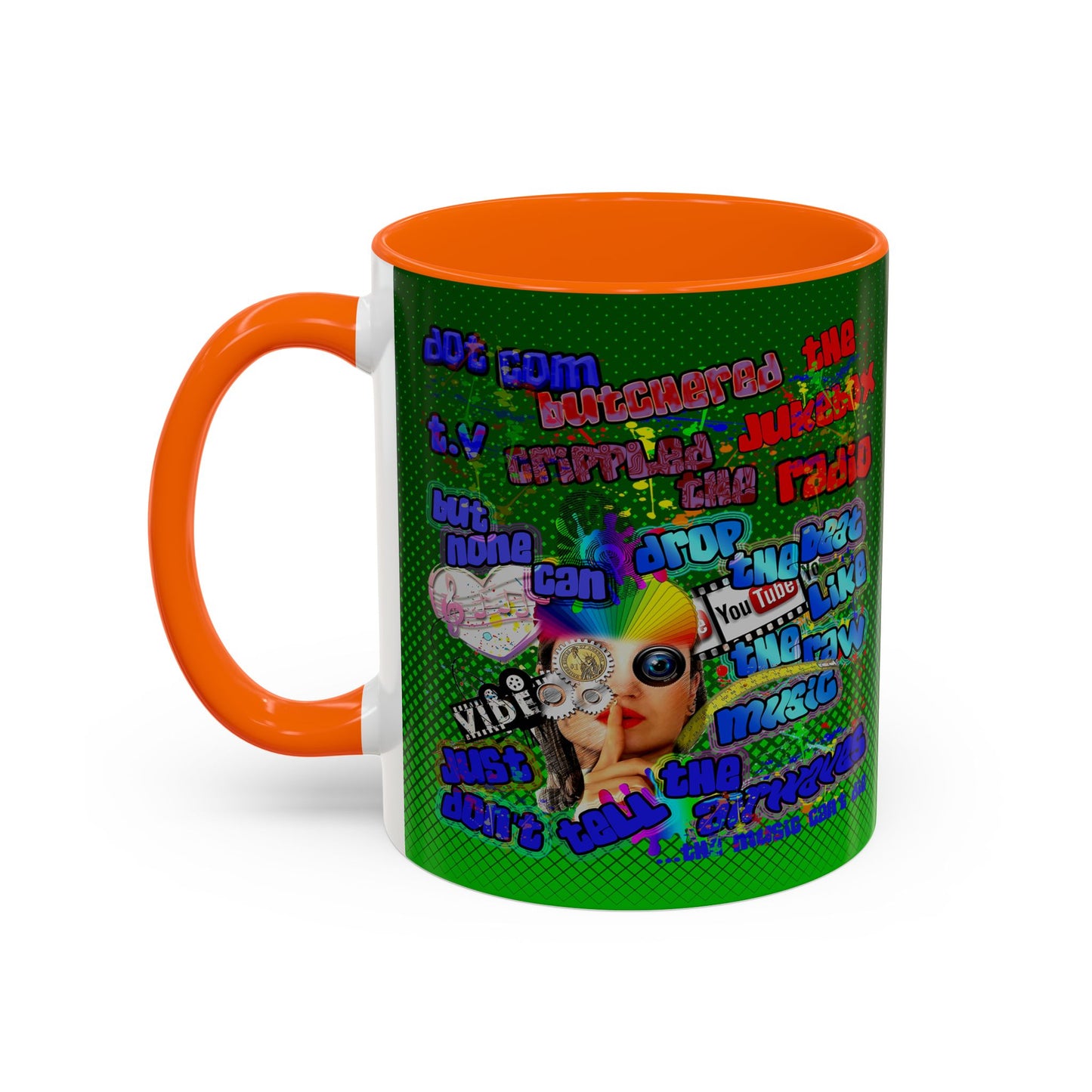 drop the beat - Accent Mug (logo green)