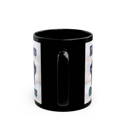 em cee squared - Black Mug (white marble)