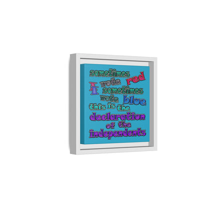 declaration of the independents - framed canvas art (turquoise)