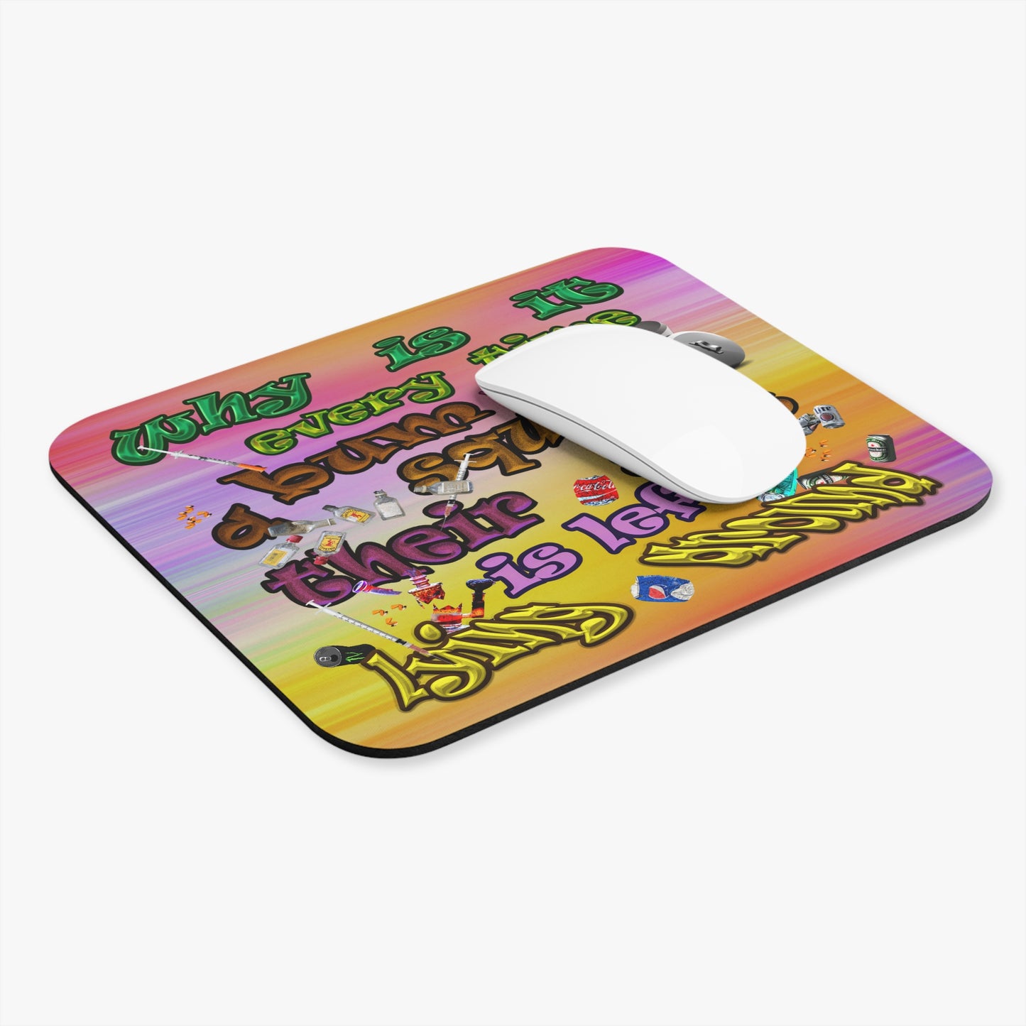 the bum's shit - Mouse Pad (Rectangle) (color blur)