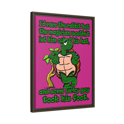 turtle race - framed canvas art (pink)