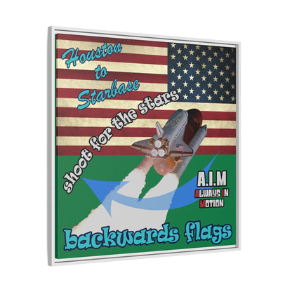 shoot for the stars - framed canvas art (dark green)