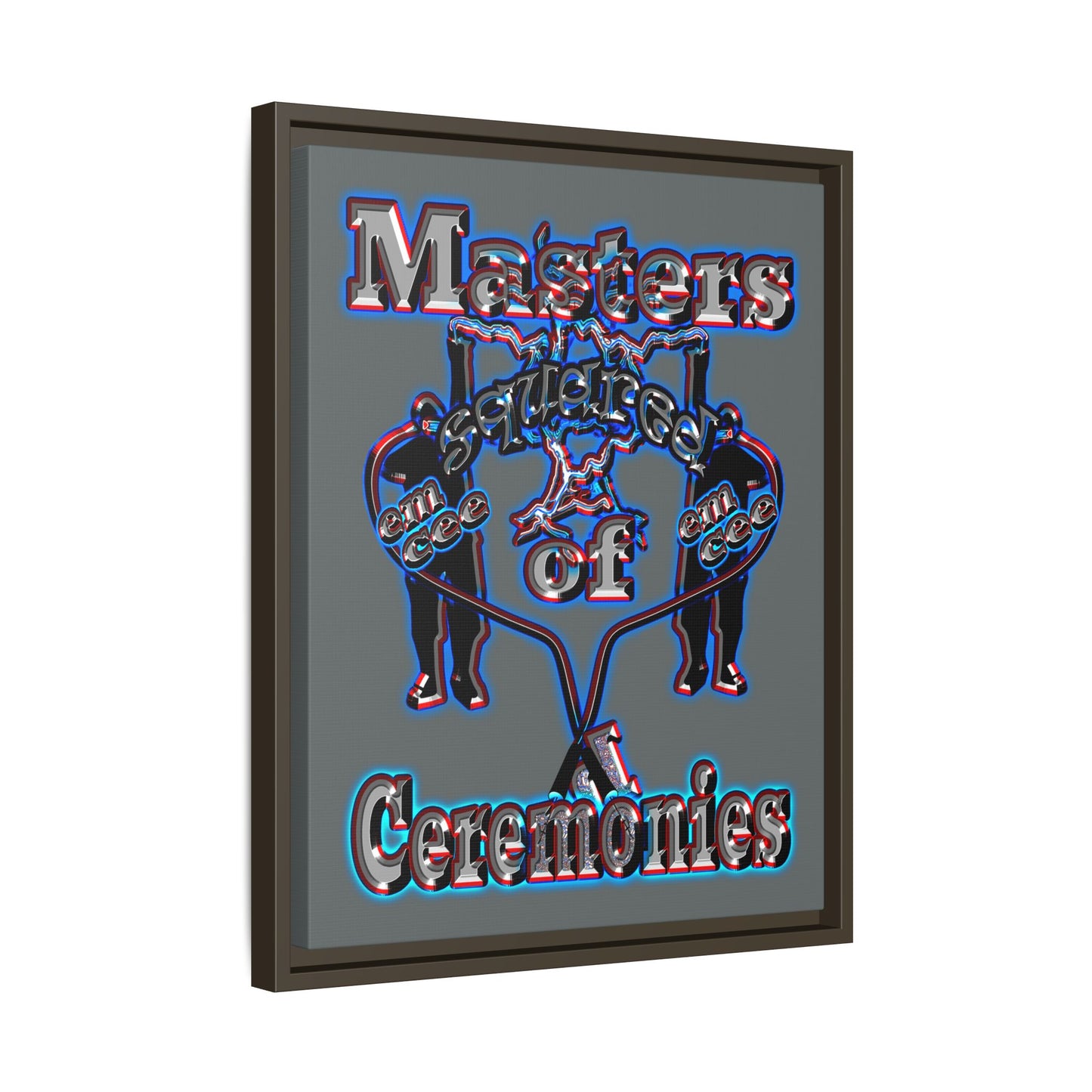 em cee squared - framed canvas art (dark grey)