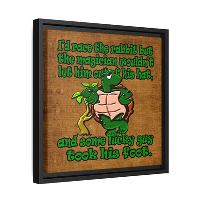 turtle race - framed canvas art (brown papyrus)