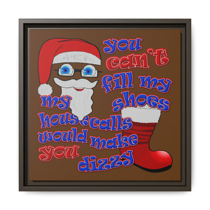 santa's shoes - framed canvas art (brown)