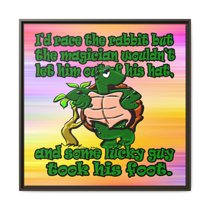 turtle race - framed canvas art (color blur)
