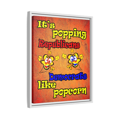 popping like popcorn - framed canvas art (burnt orange)