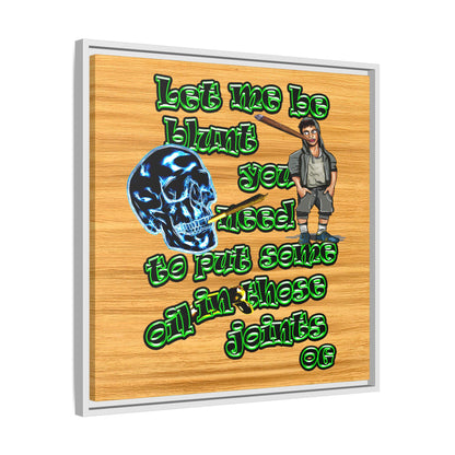og - framed canvas art (butterscotch wood finish)