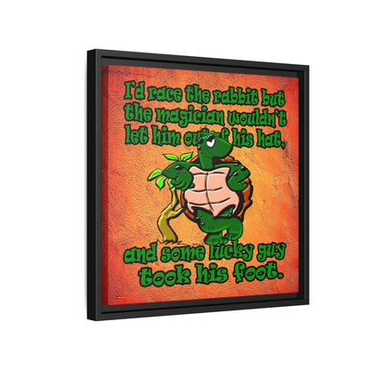 turtle race - framed canvas art (burnt orange)