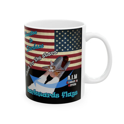 shoot for the stars - White Mug (black)