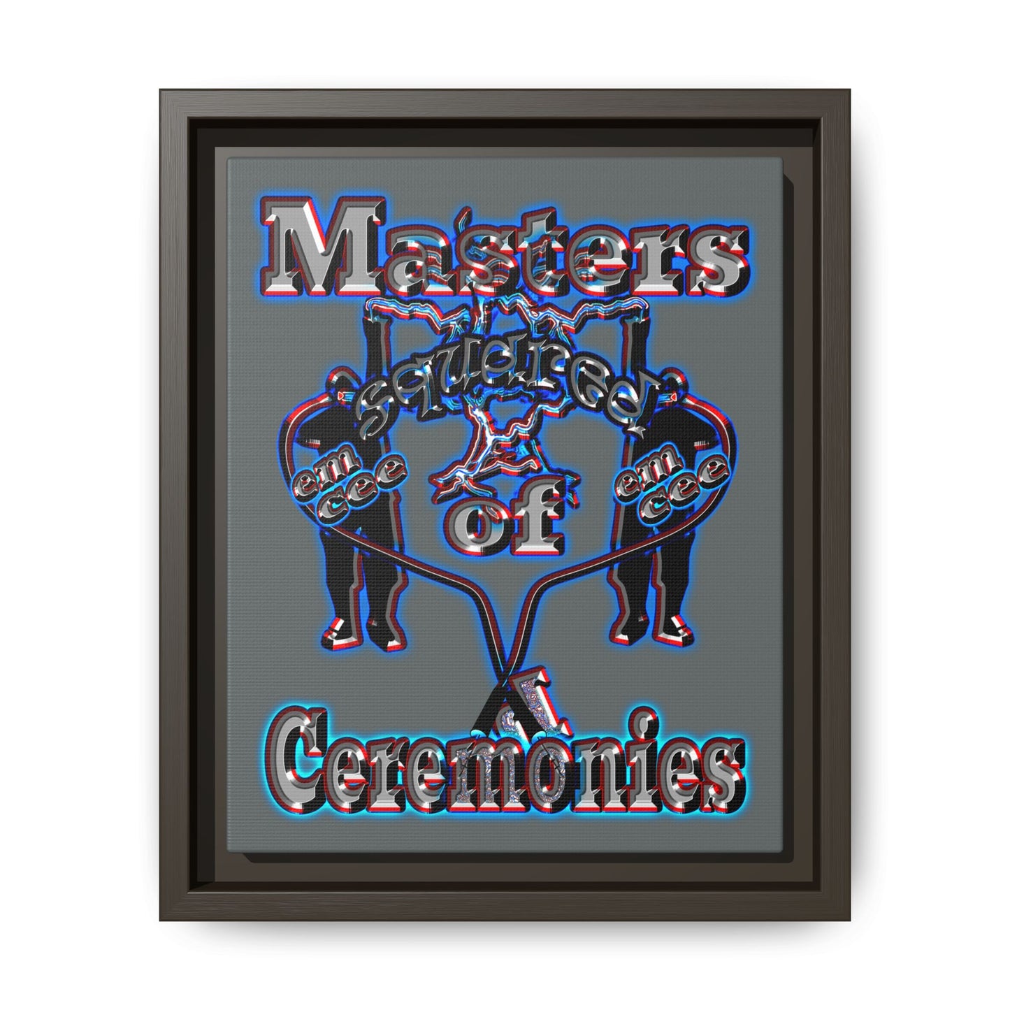 em cee squared - framed canvas art (dark grey)