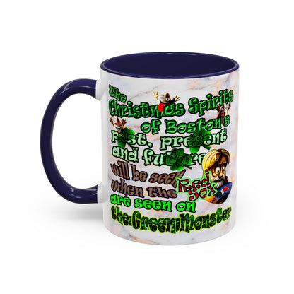 christmas spirits of boston - Accent Mug (white marble)