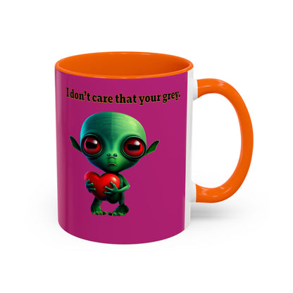 I don't care that your grey - Accent Mug (pink)