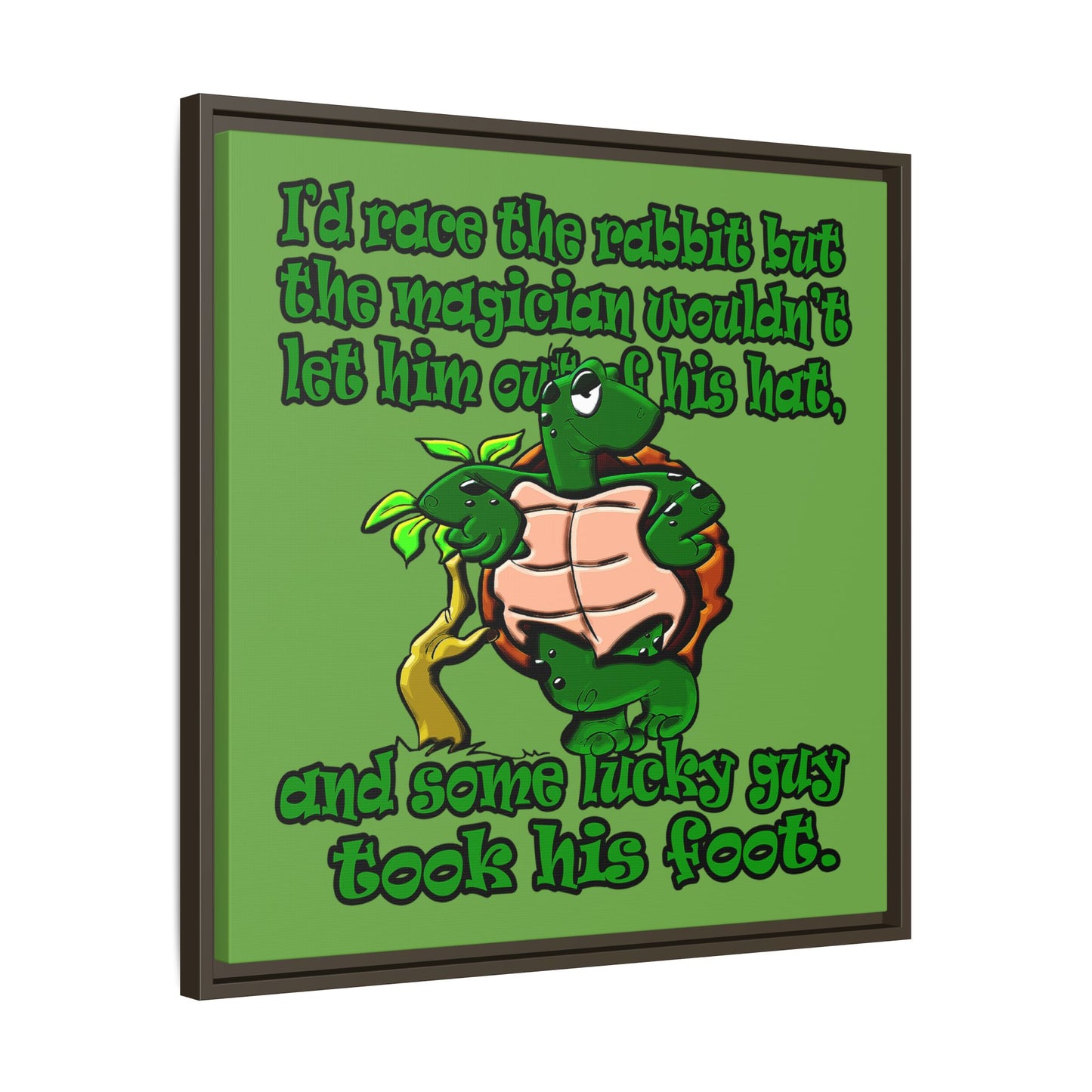 turtle race - framed canvas art (green)