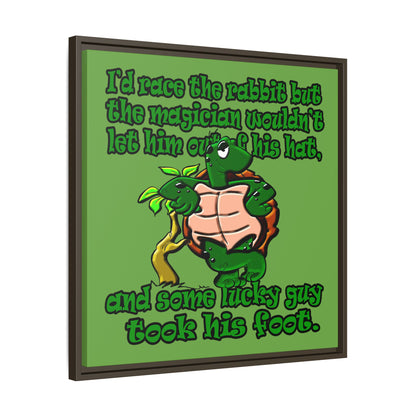 turtle race - framed canvas art (green)