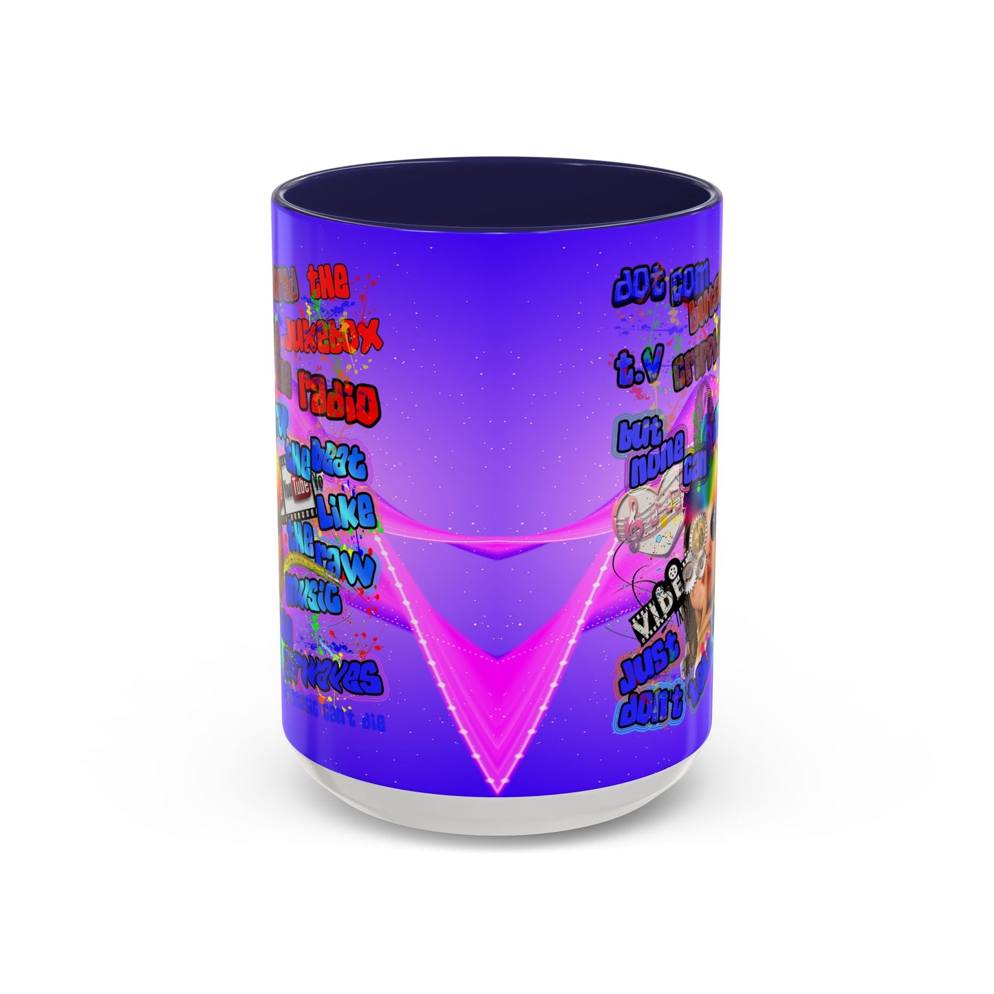 drop the beat - Accent Mug (purple-pink wave)