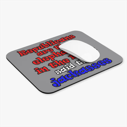 donkeys and elephants - Mouse Pad (Rectangle) (grey)