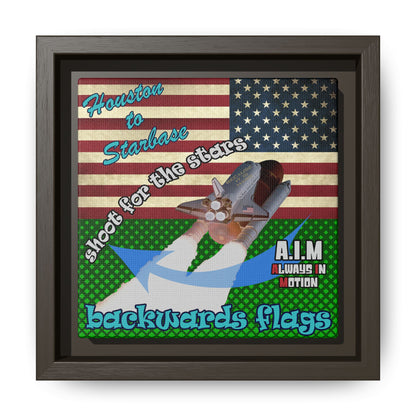 shoot for the stars - framed canvas art (logo green)