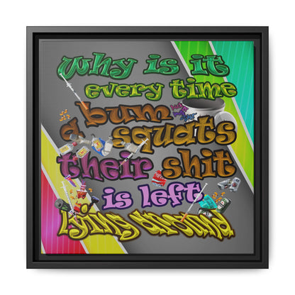the bum's shit - framed canvas art (rainbow split)