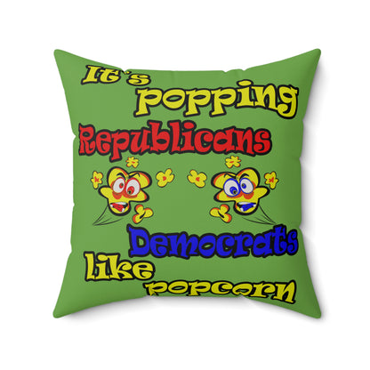 popping like popcorn - Faux Suede Square Pillow - (green)