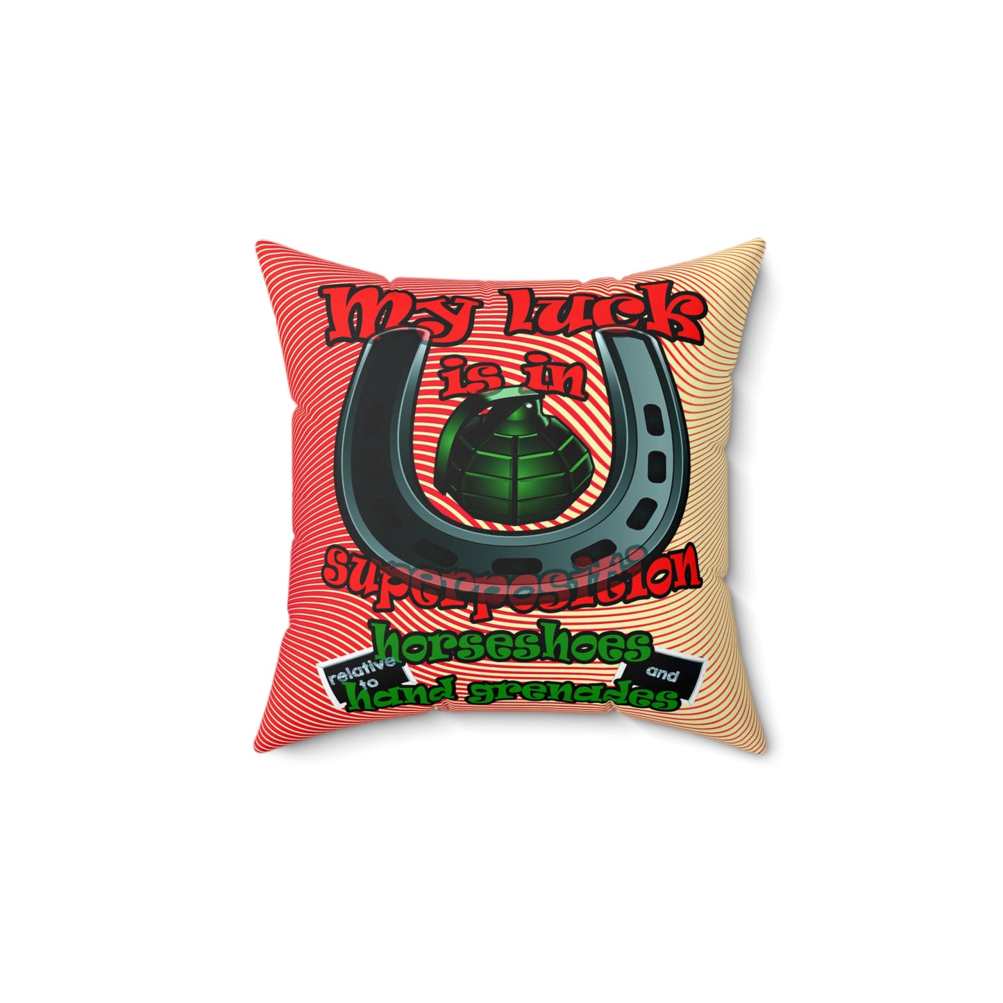 my luck - Spun Polyester Square Pillow - (yellow-orange wave)