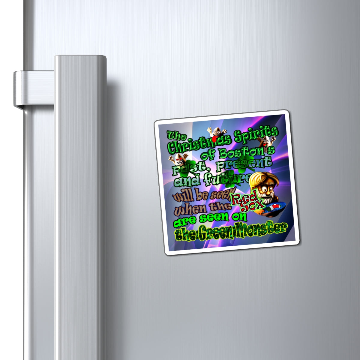 christmas spirits of boston - Magnets - (grey-pink wave)