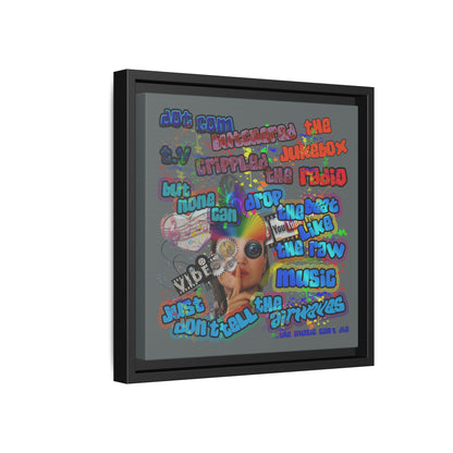 drop the beat - framed canvas art (dark grey)